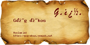 Góg Ákos névjegykártya